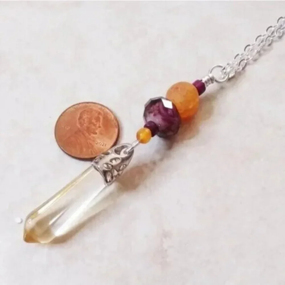 Tangerine Yellow Orchid Beaded Pendant • Vibrant Spring Energy • Boho Sunshine
